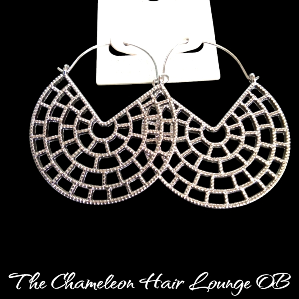 Silver Spider Web Earrings NEW